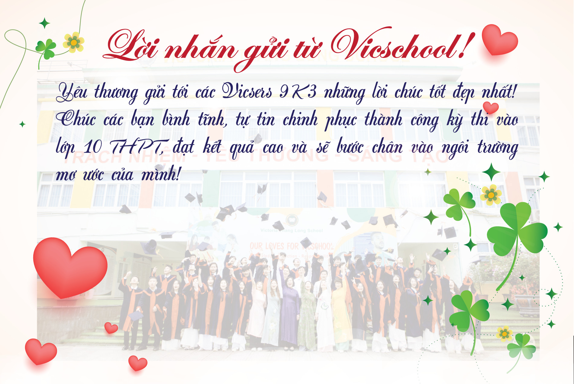 LỜI NHẮN GỬI TỪ VICSCHOOL TỚI VICSERS 9K3 THÂN YÊU!