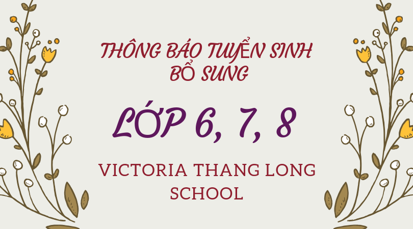 Thông báo tuyển sinh bổ sung lớp 6, 7, 8 năm học 2019 – 2020