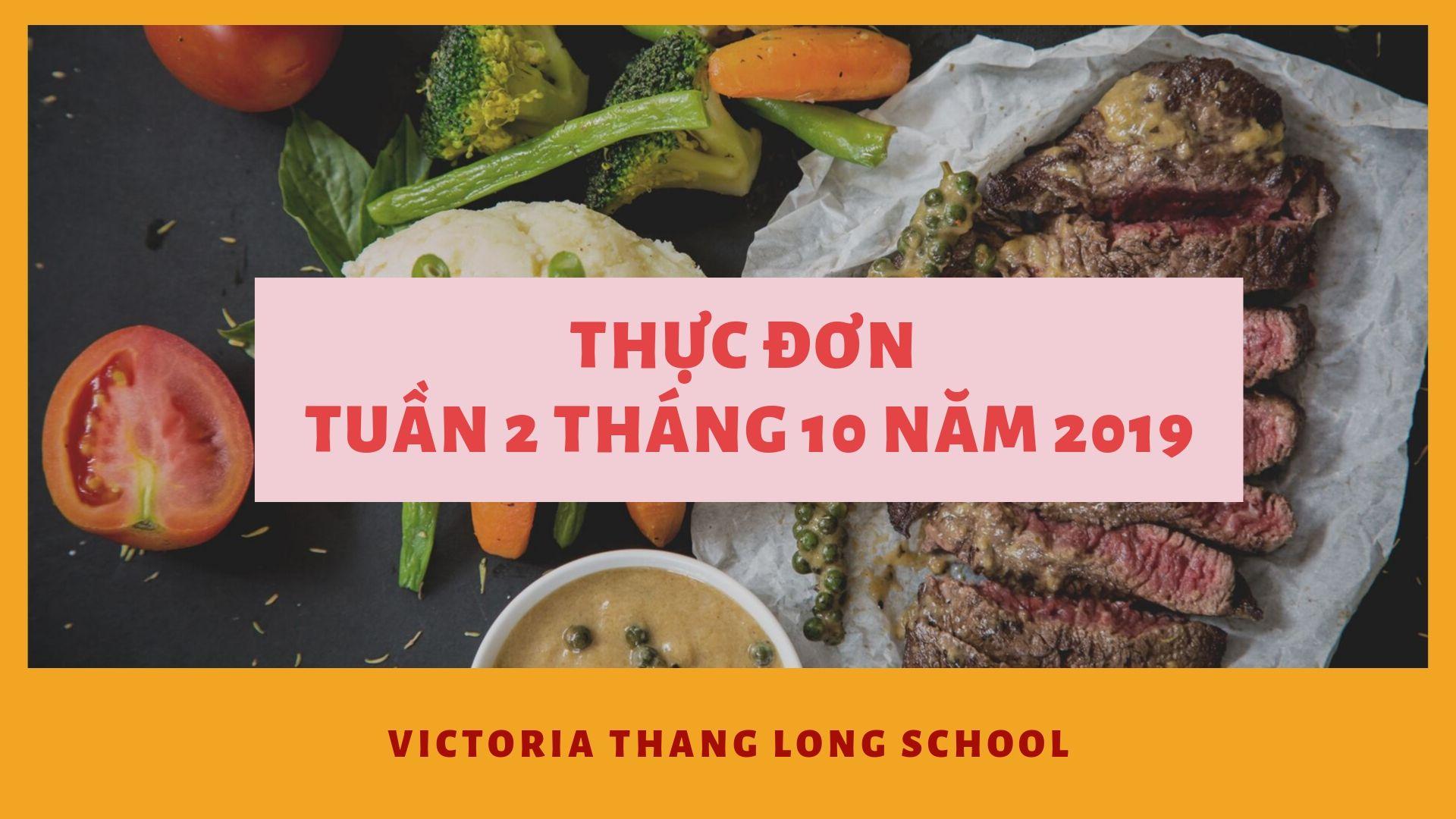 Thực đơn tuần 2 tháng 10 năm 2019