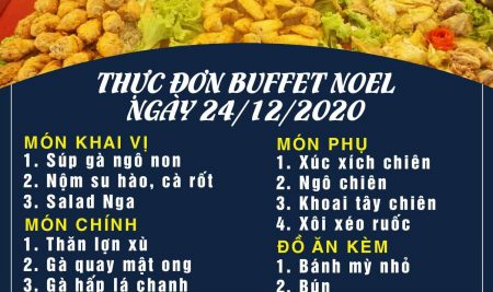 Thực đơn buffet Noel (24/12/2020)