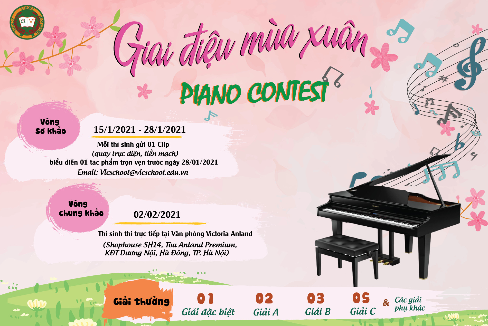 Thông báo về cuộc thi Giai điệu mùa Xuân Piano Contest