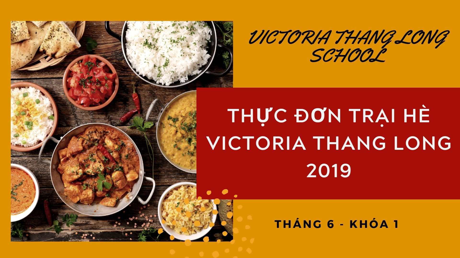 Thực đơn Trại hè Victoria Thăng Long 2019 (Khóa 1)