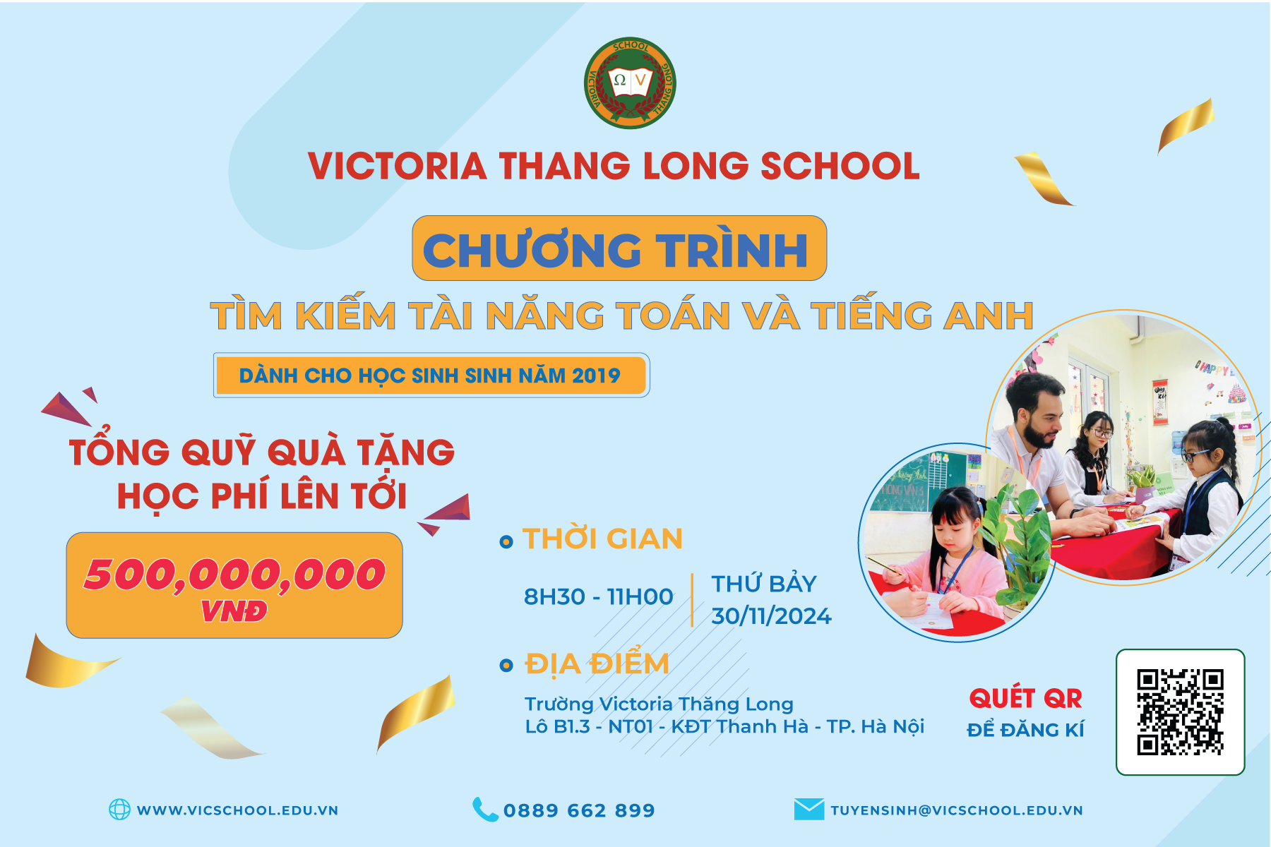 CHƯƠNG TRÌNH TÌM KIẾM TÀI NĂNG TOÁN VÀ TIẾNG ANH – HỘI THẢO CHA MẸ CÙNG CON KHỞI ĐẦU TỰ CHỦ