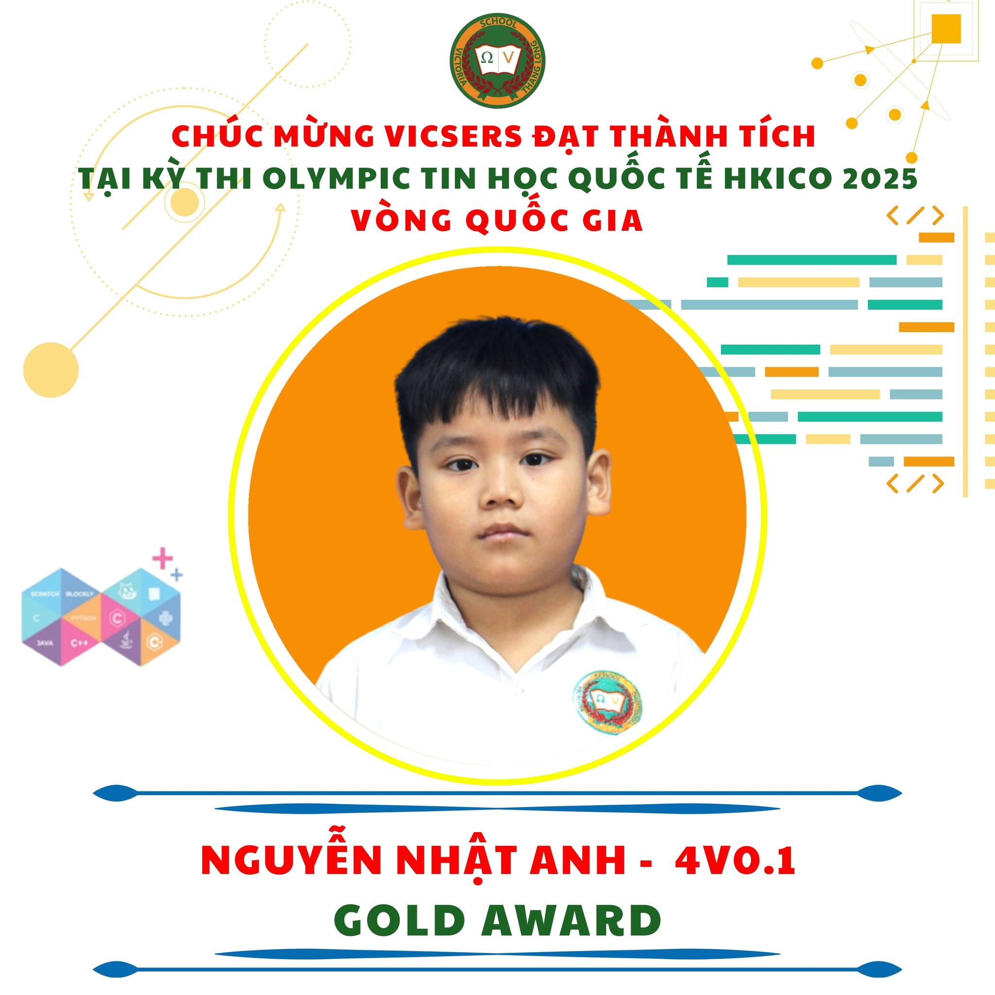 CHÚC MỪNG VICSERS XUẤT SẮC TẠI VÒNG QUỐC GIA KỲ THI OLYMPIC TIN HỌC QUỐC TẾ HKICO 2025!