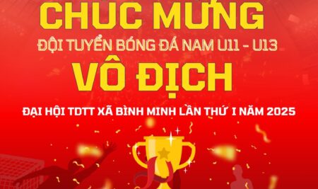 CHÚC MỪNG ĐỘI TUYỂN VICTORIA THĂNG LONG VÔ ĐỊCH GIẢI BÓNG ĐÁ ĐẠI HỘI THỂ THAO XÃ BÌNH MINH LẦN I – 2025!