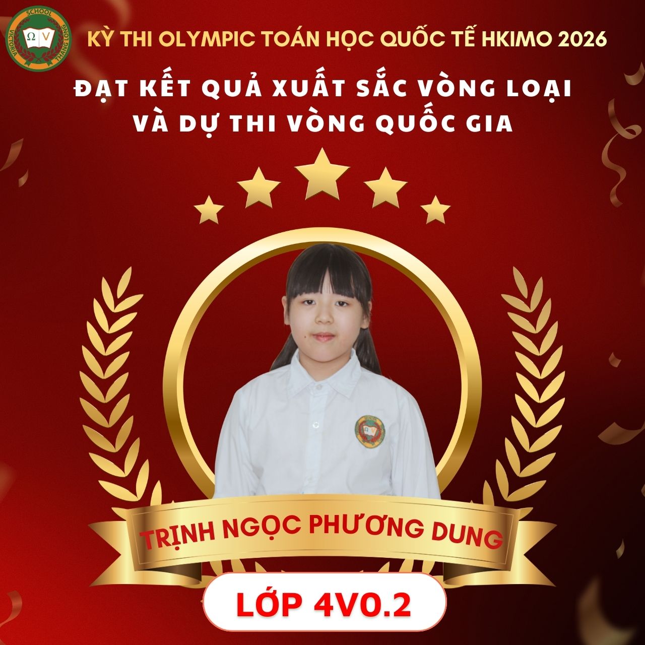 CHÚC MỪNG 25 VICSERS ĐẠT KẾT QUẢ XUẤT SẮC VÒNG LOẠI VÀ GIÀNH QUYỀN DỰ THI VÒNG QUỐC GIA KỲ THI OLYMPIC TOÁN HỌC QUỐC TẾ HKIMO 2026